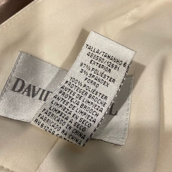 David’s Bridal two toned all over ruched stretch satin cocktail dress - Picture 6 of 9